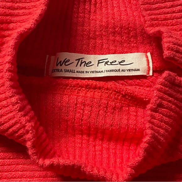 Free People We the free Mock Neck long Sleeve Casey Tunic Top in Red/Orange - Picture 9 of 12